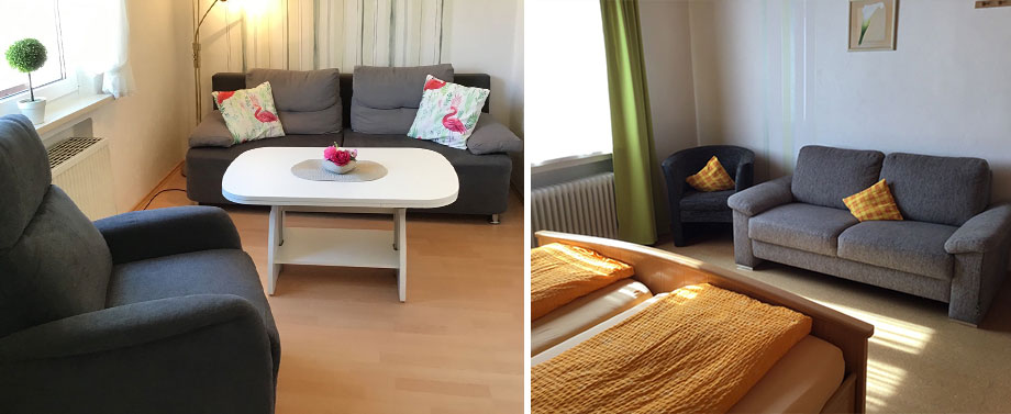 Wohnzimmer - Schlafzimmer, Ferienwohnungen Am Bartelsborn